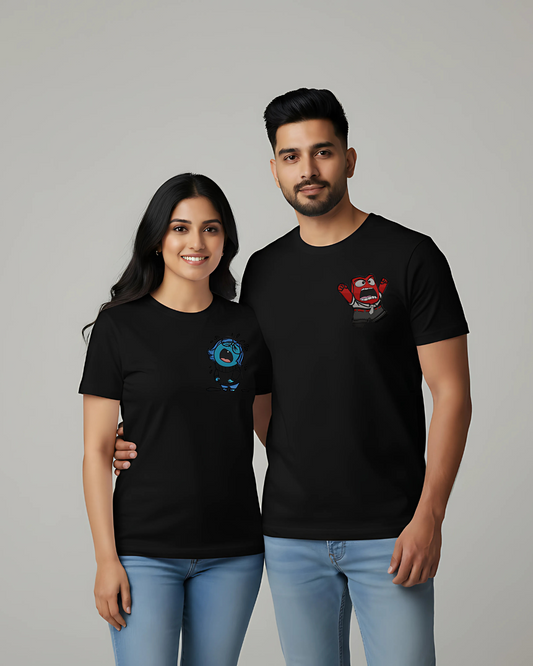 "Inside Out" Sadness & Anger matching couple T-shirts