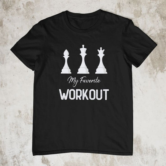 Chess Players Favorite Workout Black T-Shirt.