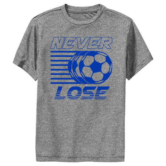 Never Lose Quote Football Style in Grey T-Shirt