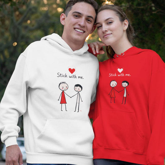 Animated Stick With Me ❤ Couple Hoodies