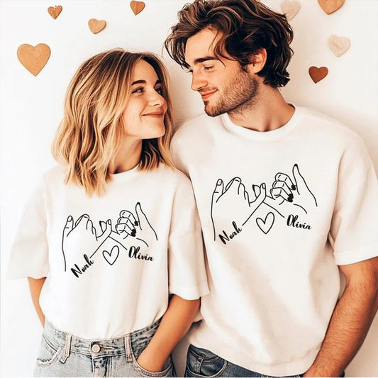 Custom Name Promise Short Sleeve Couple T-Shirts