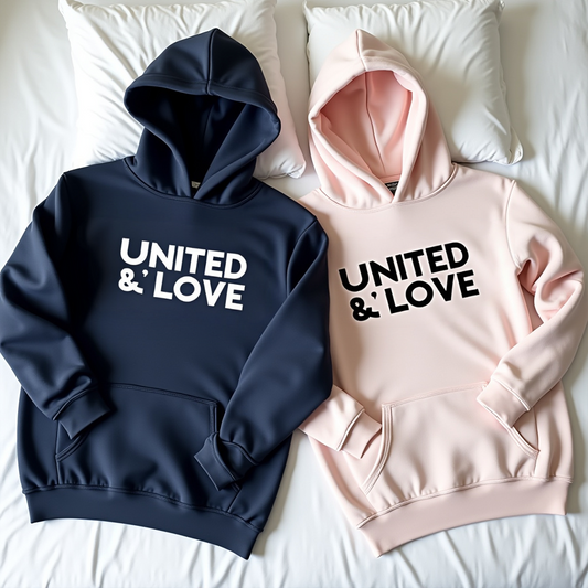 United & Love Theme Couple Hoodies