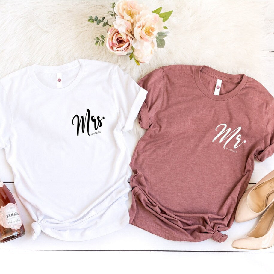 Mr. & Mrs. Couple Theme Short Sleeve T-Shirt