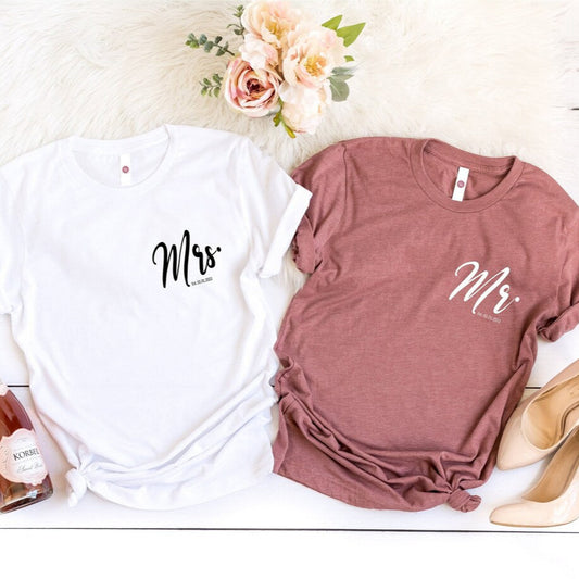 Mr. & Mrs. Couple Theme Short Sleeve T-Shirt
