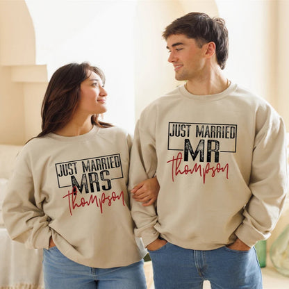 Just Married Matching Sweatshirts For Couple