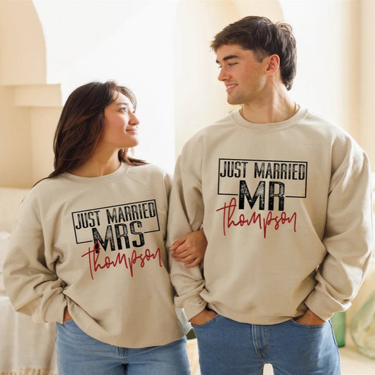 Just Married Matching Sweatshirts For Couple