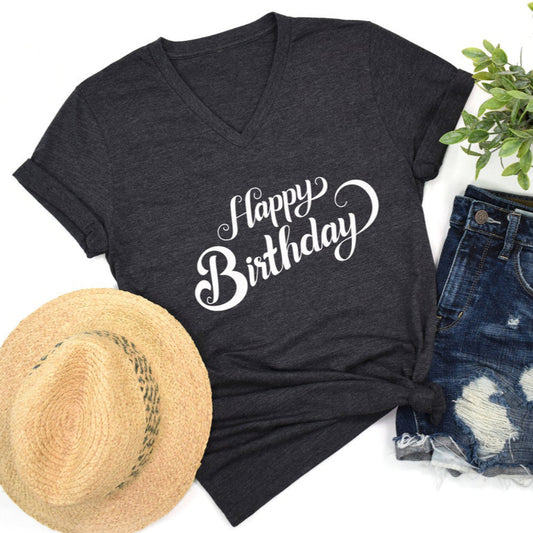 Cursive Font Happy Birthday T-Shirt