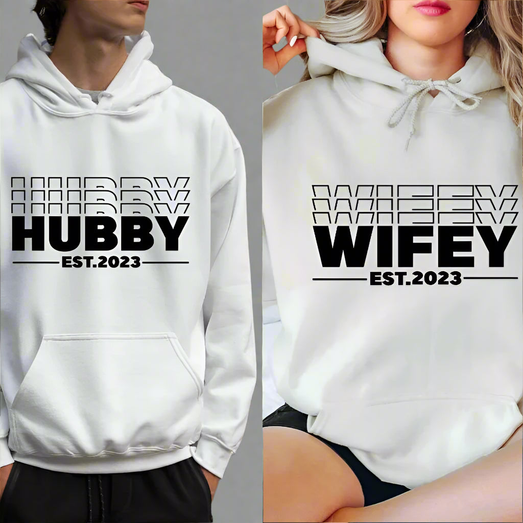 Customised "Hubby & Wifey" Couple Hoodies