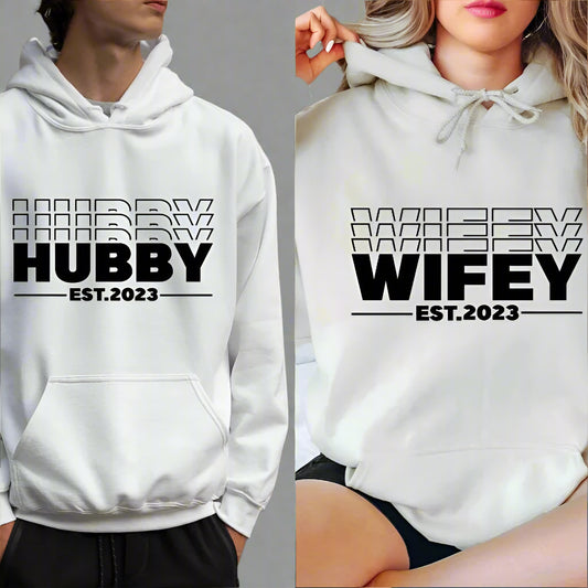 Customised "Hubby & Wifey" Couple Hoodies