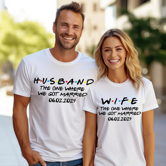 FRIENDS Print Husband & Wife Theme Couple T-Shirts