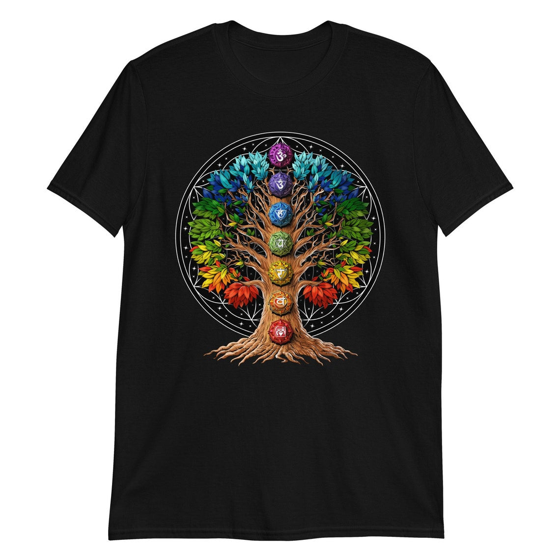 Tree Life Circle Spiritual Chakra T-Shirt