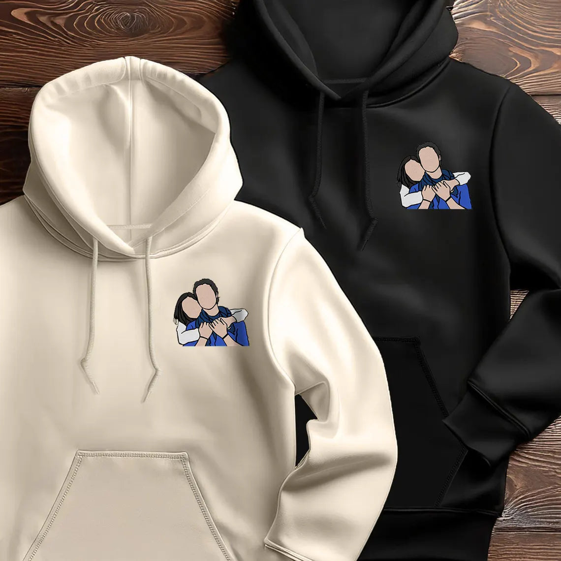 Picture Gift Themed Couple Hoodies