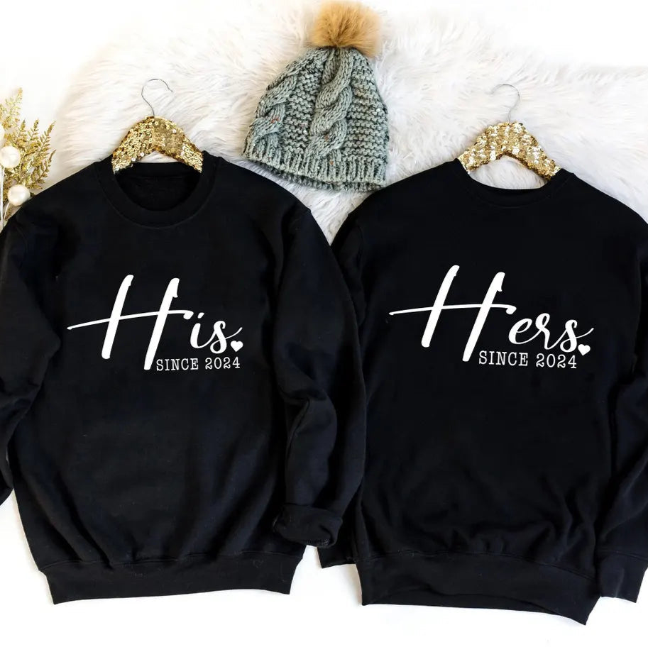 His & Hers Theme Couple Long T-Shirts