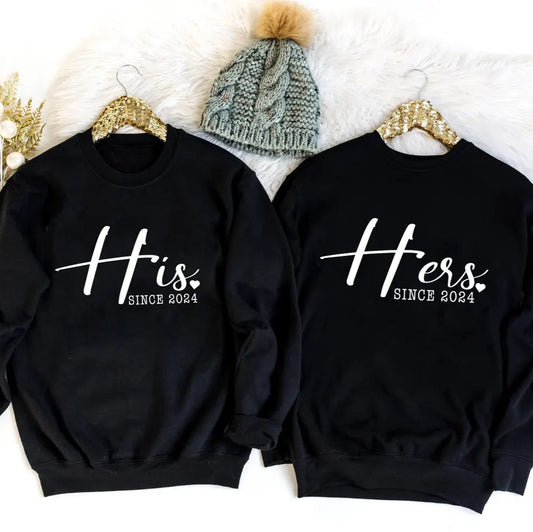 His & Hers Theme Couple Long T-Shirts