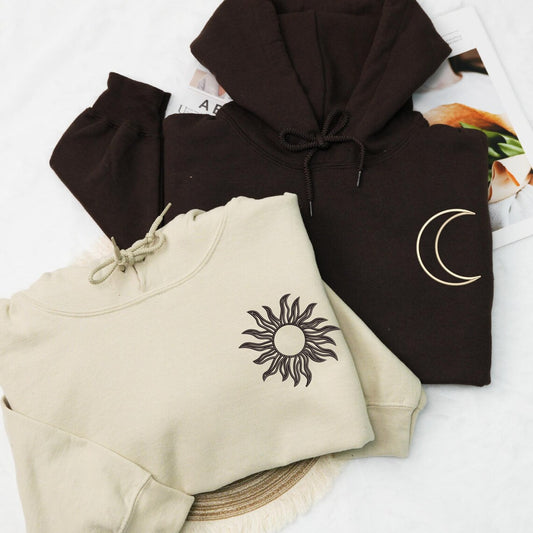 Sun & Moon Theme Couple Long Sleeve T-Shirts
