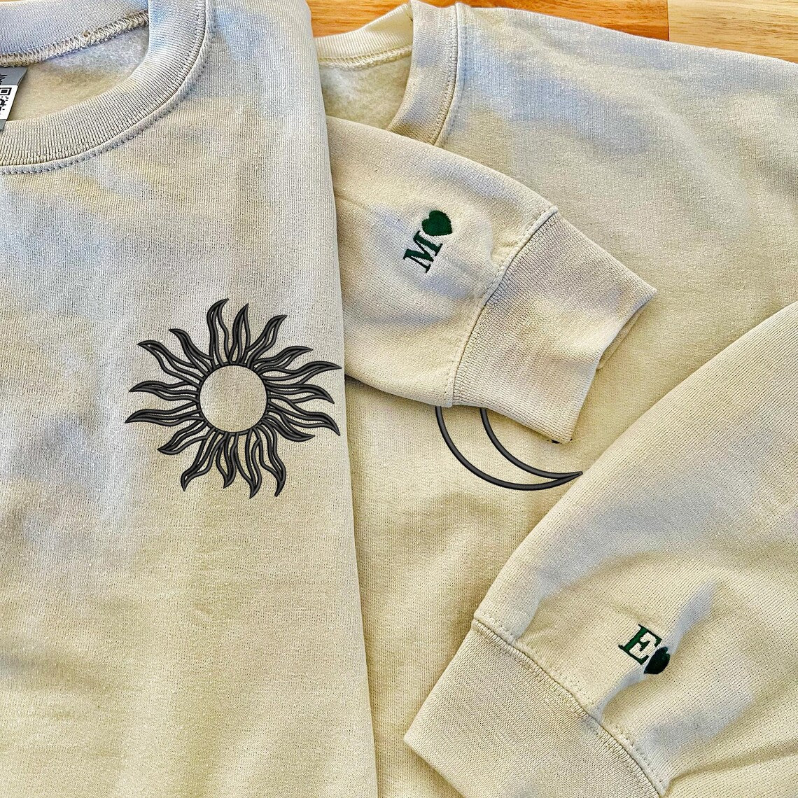 Sun & Moon Theme Couple Long Sleeve T-Shirts