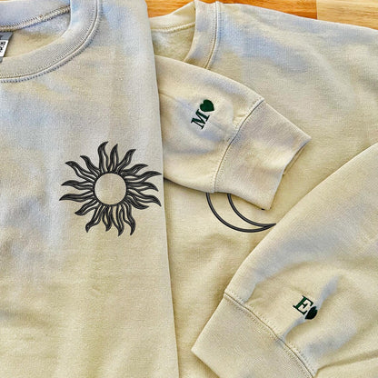 Sun & Moon Theme Couple Long Sleeve T-Shirts