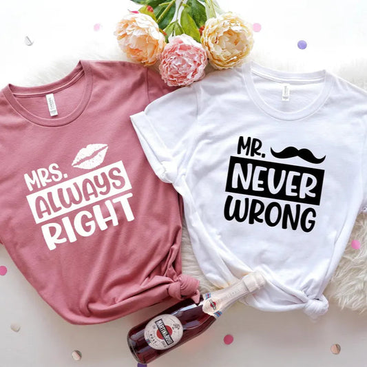 Mr. & Mrs. Funny Matching T-Shirts