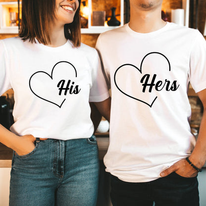 Customised His Hers Themed Couple T-Shirts