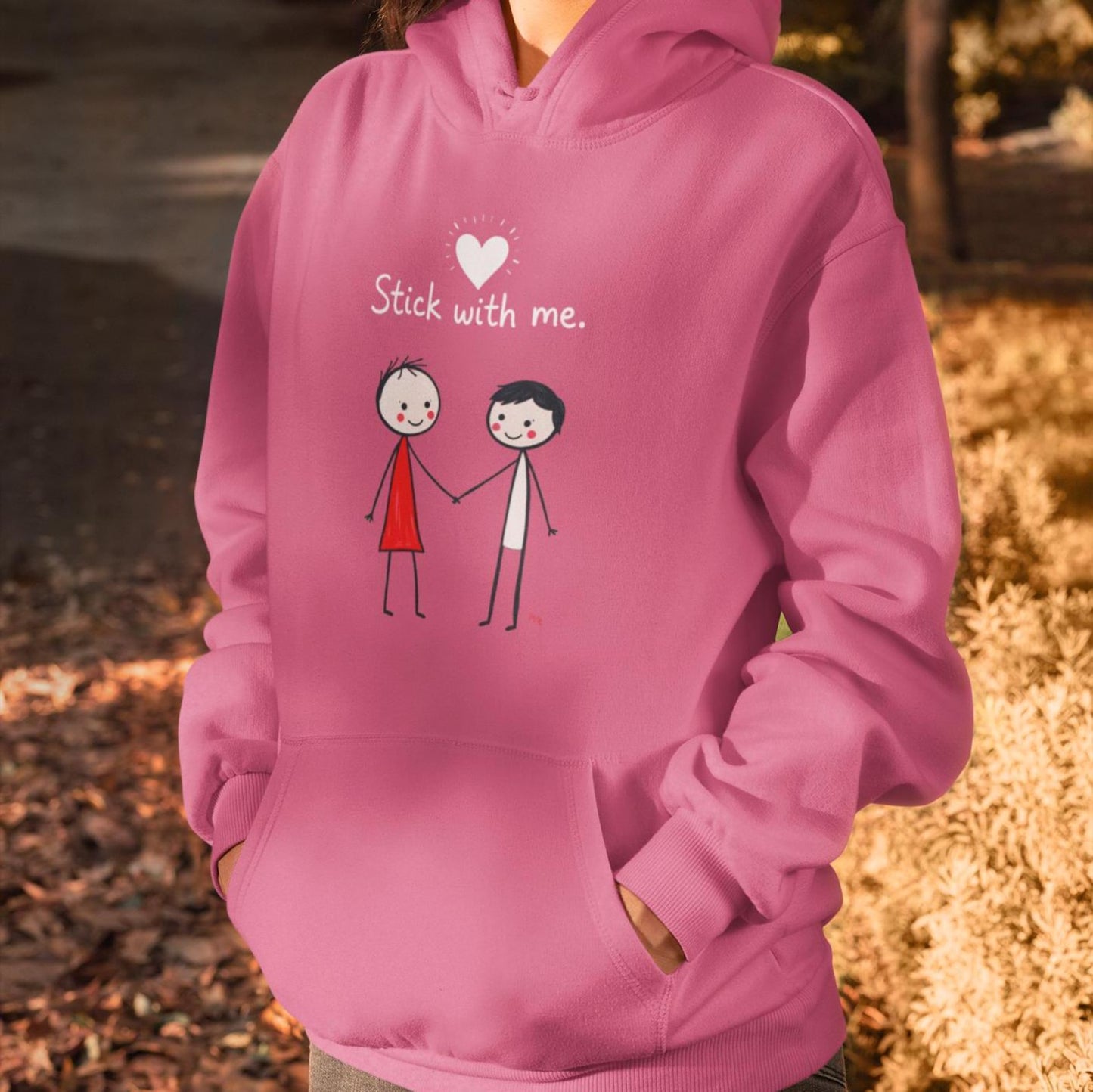 Animated Stick With Me ❤ Couple Hoodies