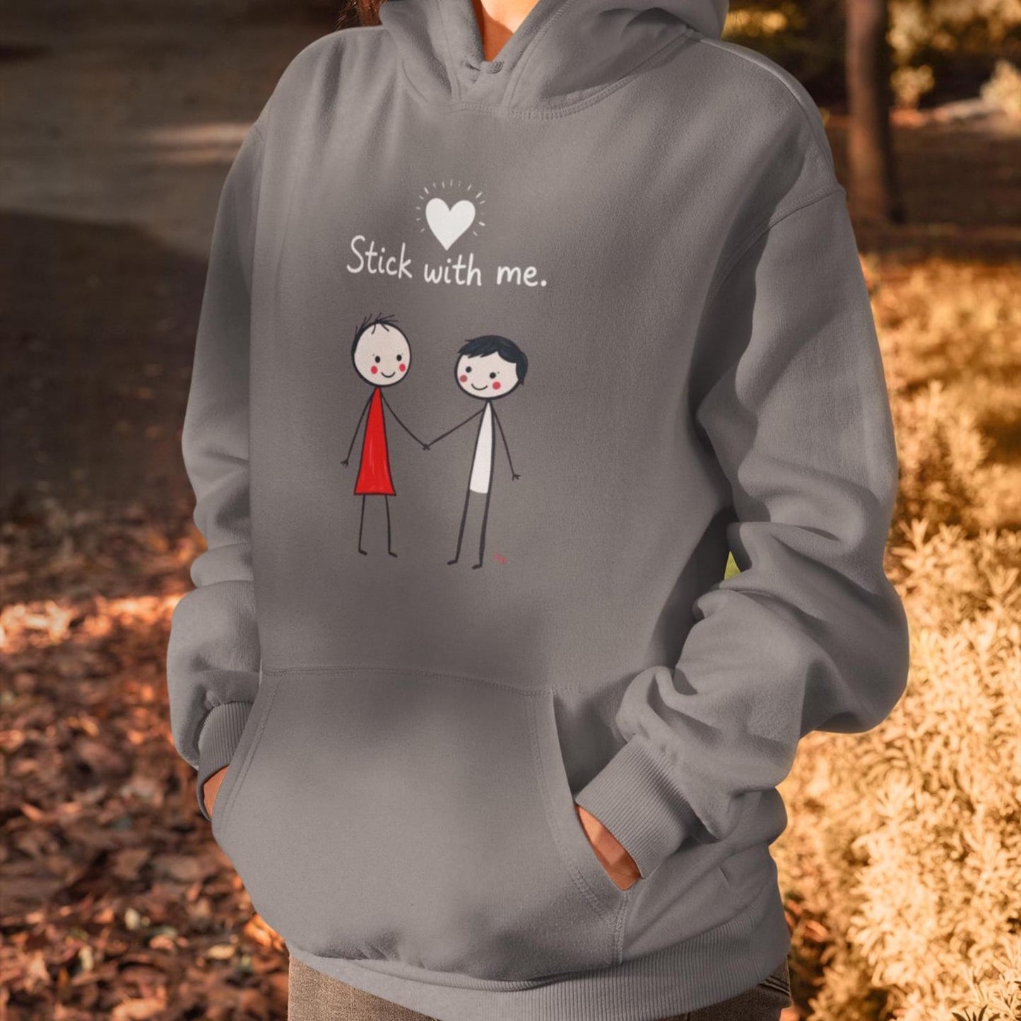 Animated Stick With Me ❤ Couple Hoodies