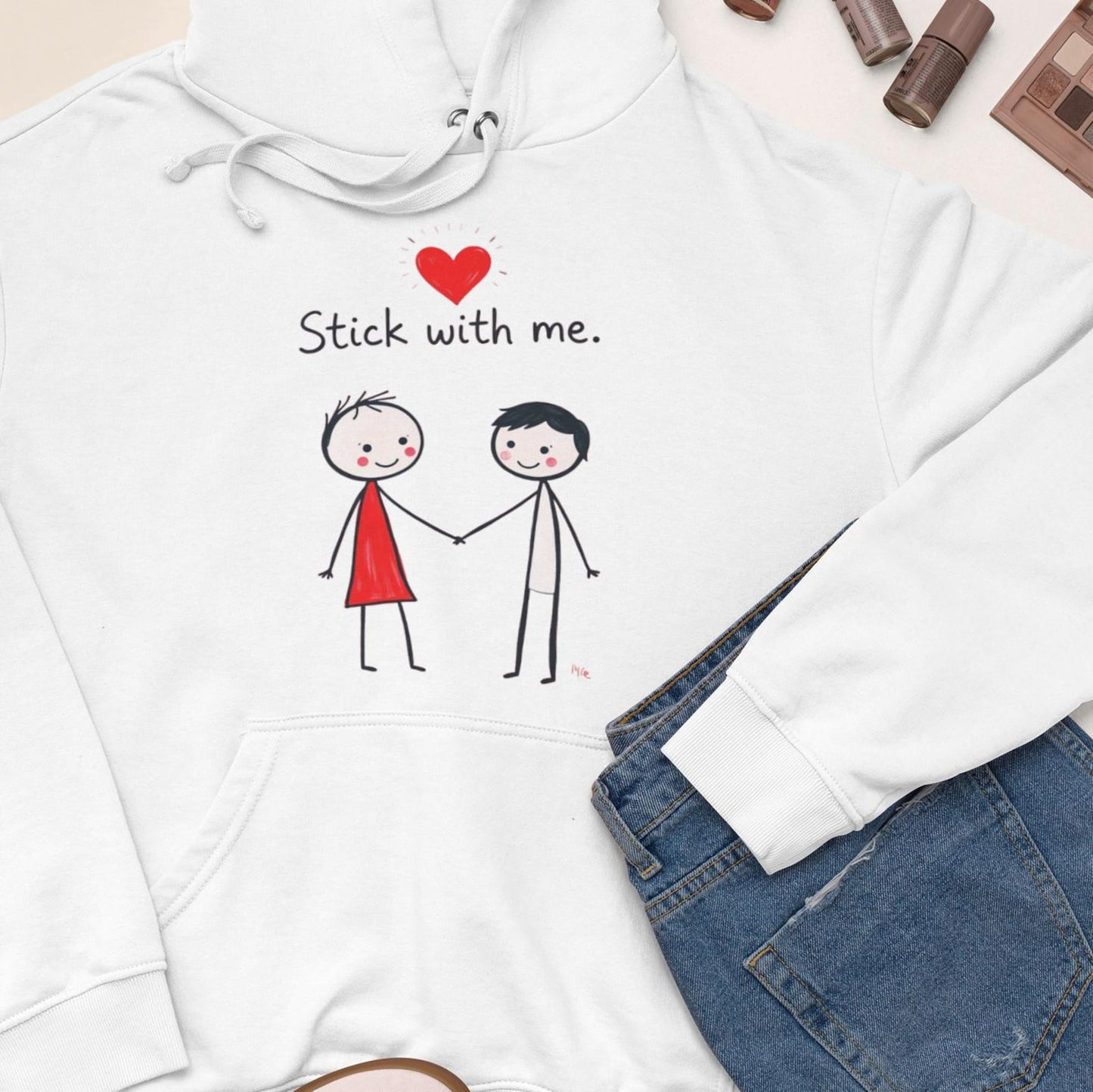 Animated Stick With Me ❤ Couple Hoodies
