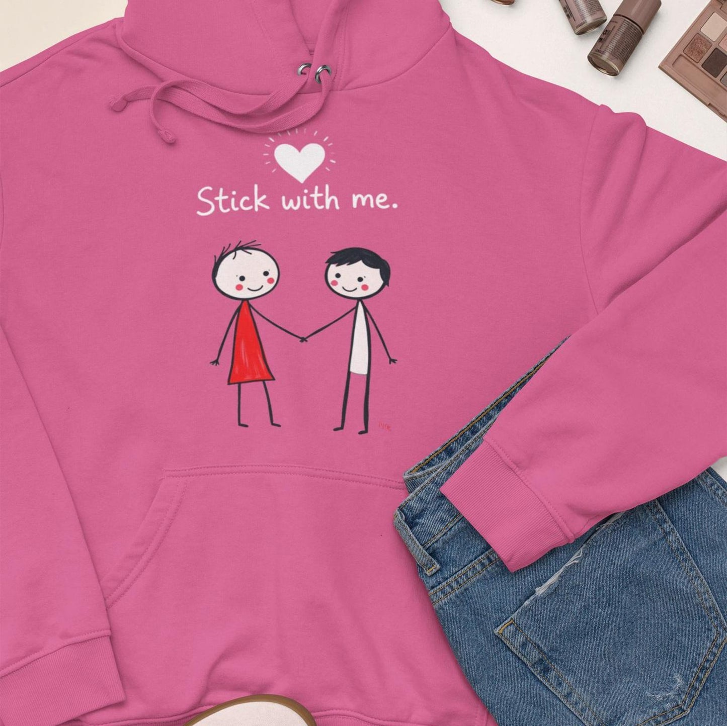 Animated Stick With Me ❤ Couple Hoodies