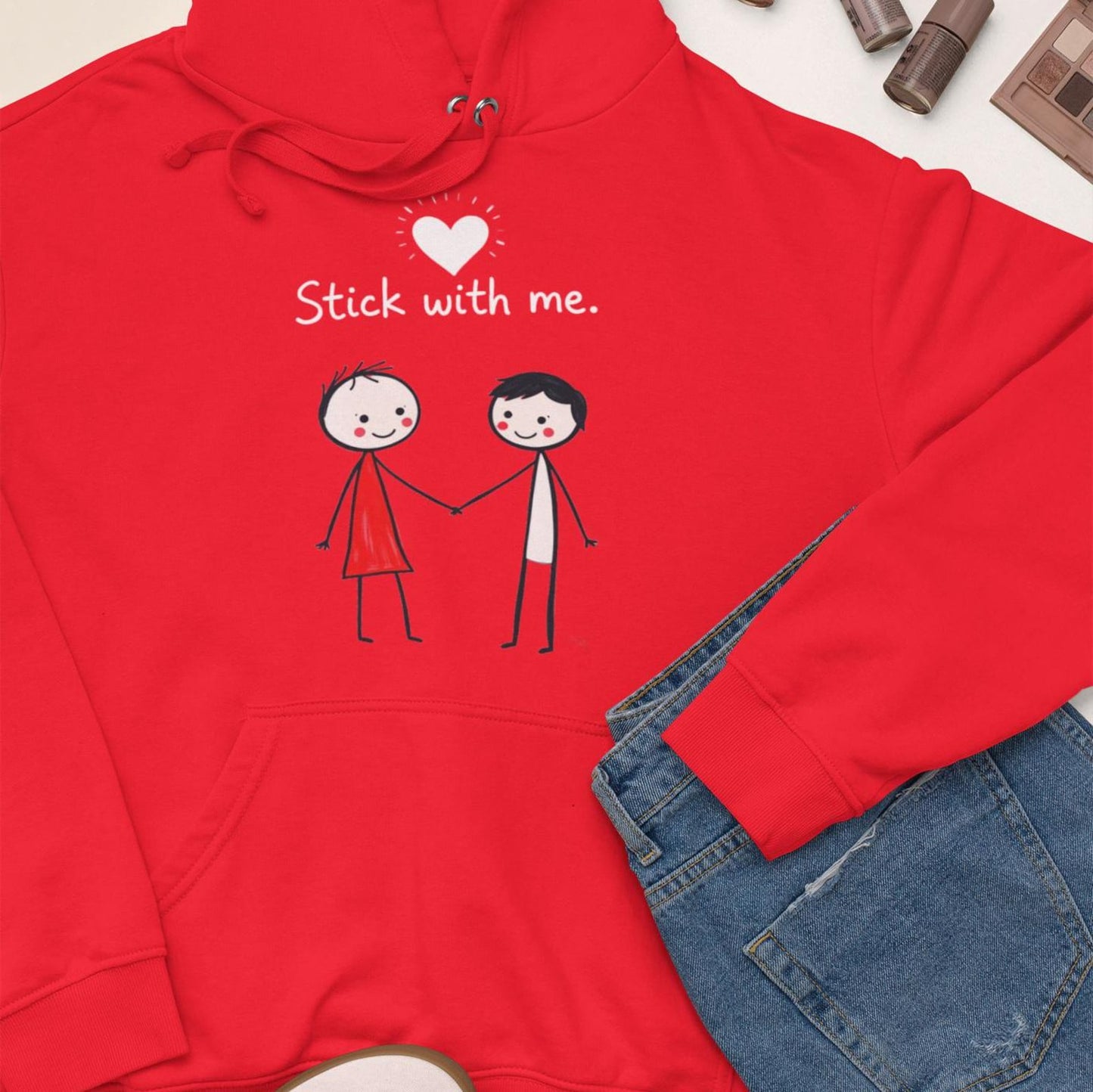 Animated Stick With Me ❤ Couple Hoodies