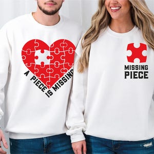 Customised Long Sleeve Couple A Piece is Missing & MIssing Piece.