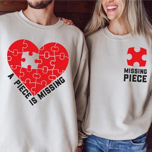 Customised Long Sleeve Couple A Piece is Missing & MIssing Piece.
