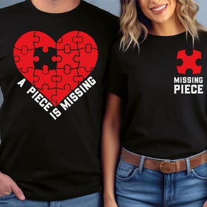 Customised Long Sleeve Couple A Piece is Missing & MIssing Piece.