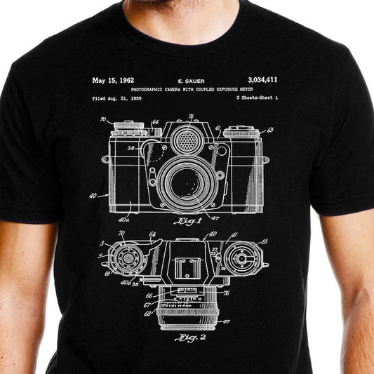 Vintage Camera Patent Blueprint T-Shirt