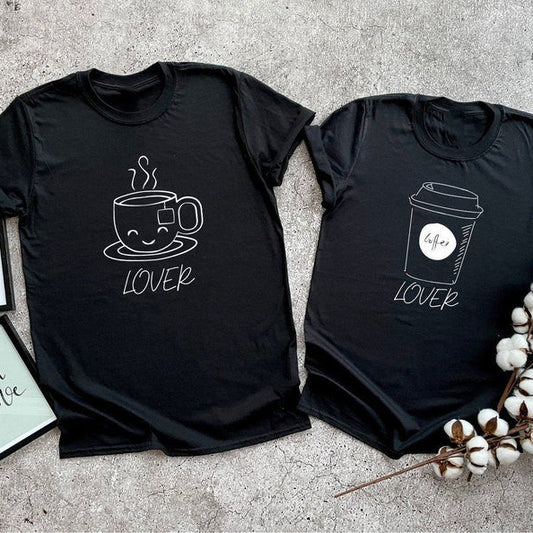 Coffee Lover Matching Couple T-Shirts