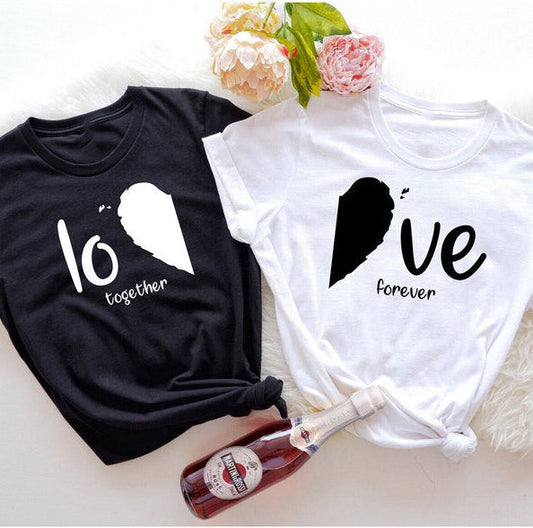 Love Together Forever Matching Couple T-Shirts