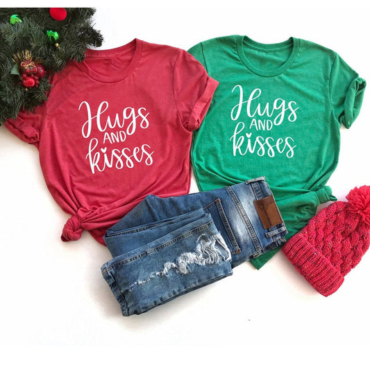 Hugs & Kisses Short Sleeve Couple T-Shirts