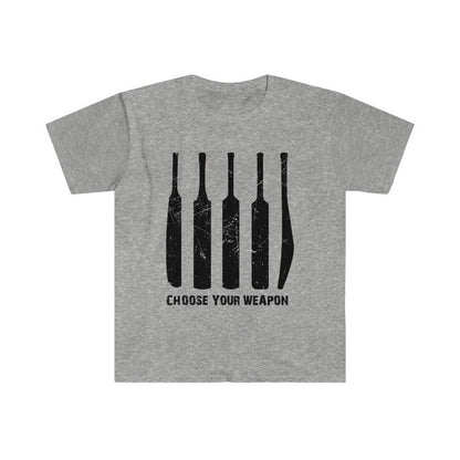 "Choose Your Weapon" Cricket Bat T-Shirt 🏏🔥