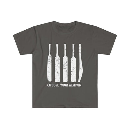 "Choose Your Weapon" Cricket Bat T-Shirt 🏏🔥