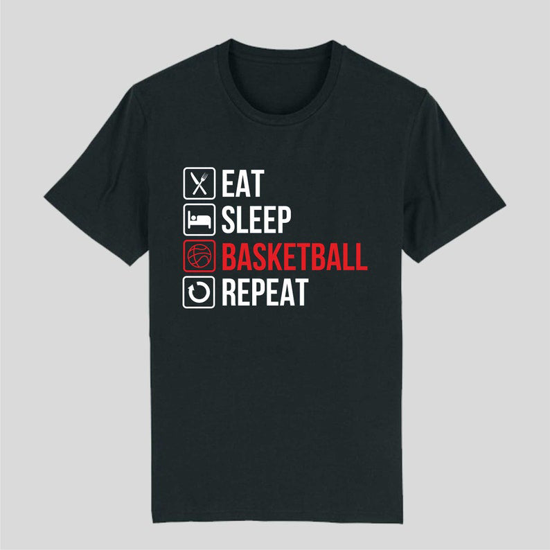 Eat. Sleep. Basketball. Repeat – Hoop Lover’s Ultimate Tee 🏀🔥