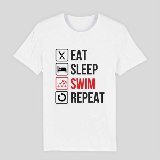 Eat Sleep Swim Repeat - Swimmer's Passion T-Shirt