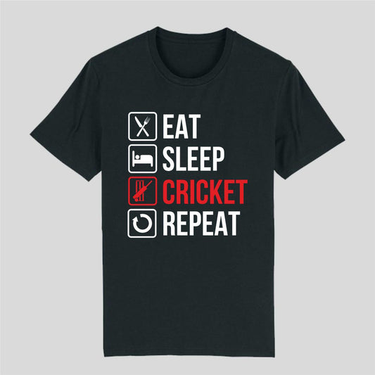 Eat. Sleep. Cricket. Repeat - The Ultimate Cricket Lover’s T-Shirts! 🏏
