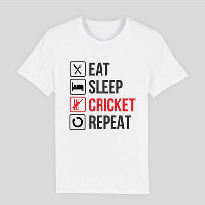Eat. Sleep. Cricket. Repeat - The Ultimate Cricket Lover’s T-Shirts! 🏏