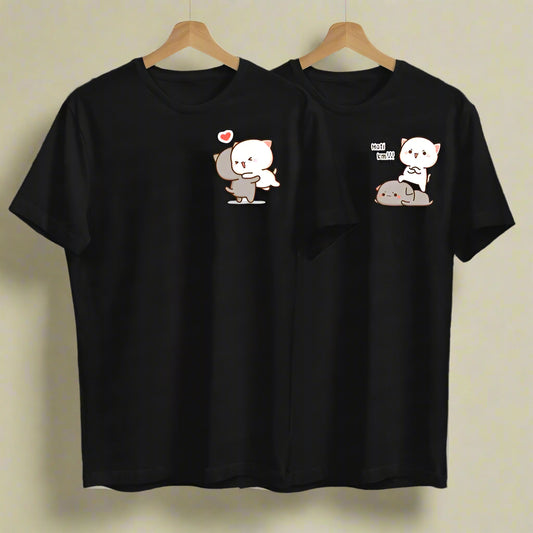 Customised Cat Heart Couple T-Shirt