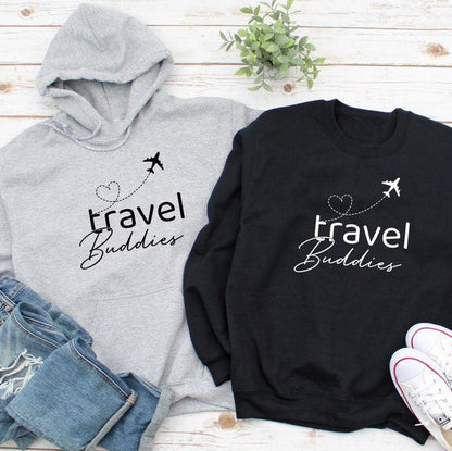 Travel Buddies Full Sleeve Couple Hoodies