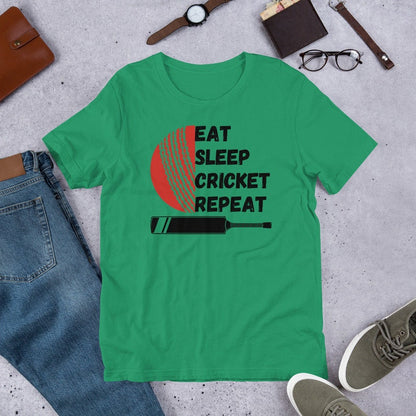Eat Sleep Cricket Repeat – The Ultimate Cricket Lover’s T-Shirt 🏏🔥