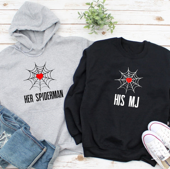 Spider Love Matching Couple Hoodies