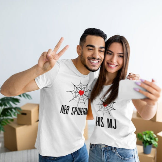 Spider Love Matching Short Sleeve Couple T-Shirts