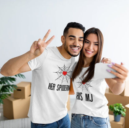 Spider Love Matching Short Sleeve Couple T-Shirts