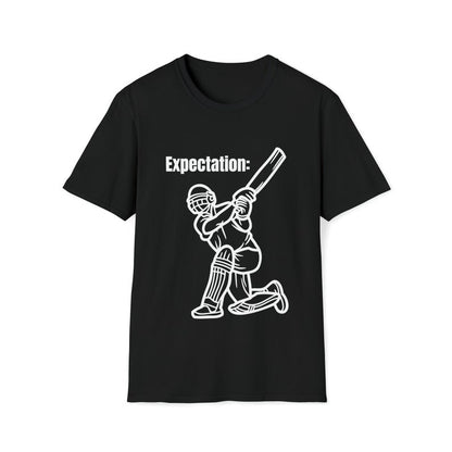 Expectation V/s Reality Cricket Meme T-Shirt