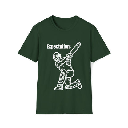 Expectation V/s Reality Cricket Meme T-Shirt