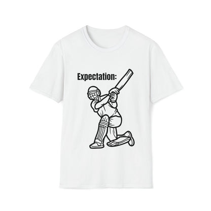 Expectation V/s Reality Cricket Meme T-Shirt